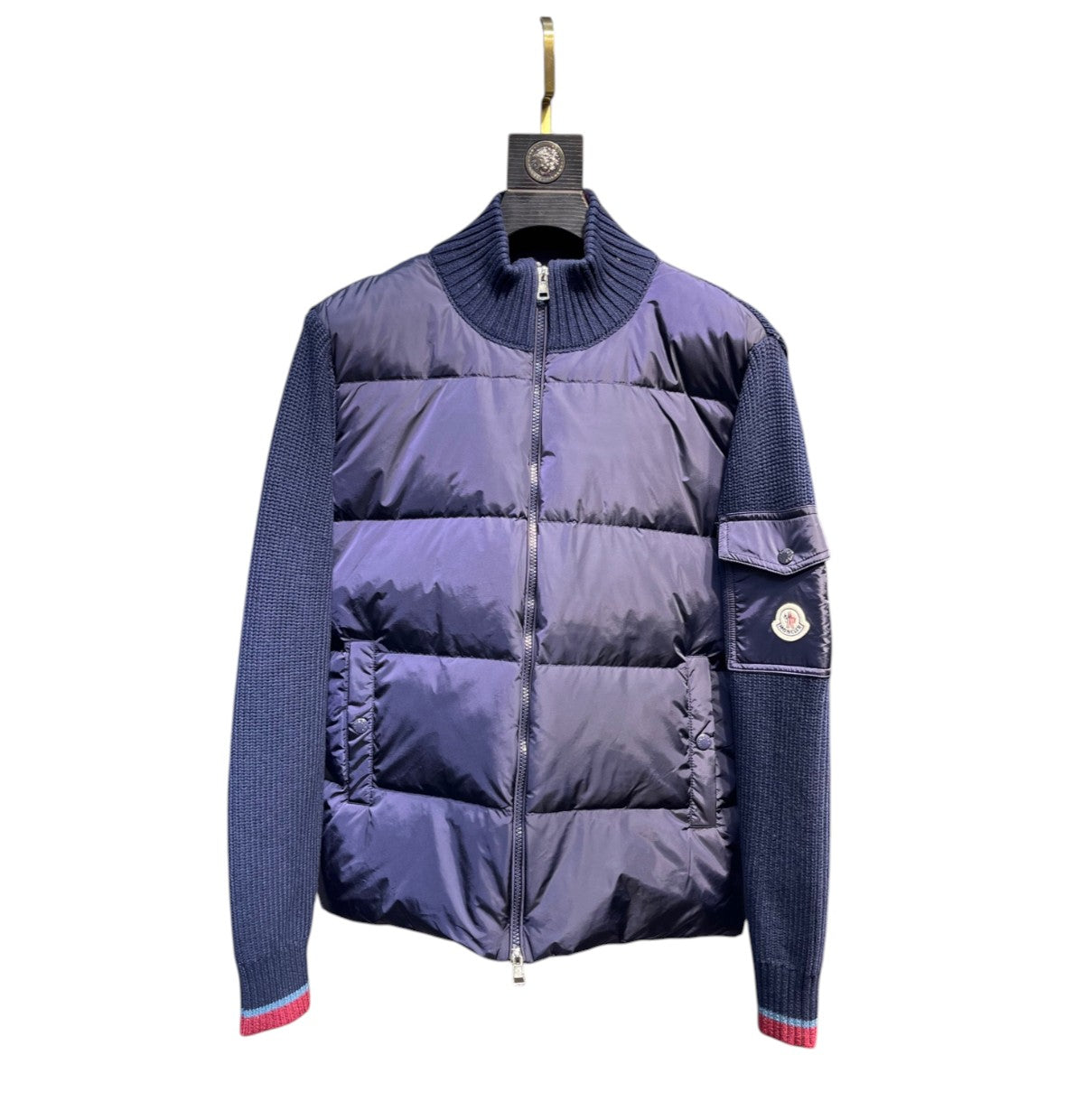 Moncler Grenoble Padded Knit Jacket – Navy