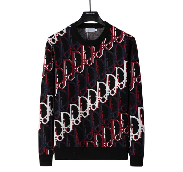Dior Oblique Knit Sweater – Black/Navy