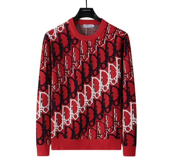 Dior Oblique Knit Sweater – Red