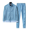 Lacoste Light Blue Geometric Track Jacket & Pants Set