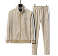 Lacoste Beige Geometric Track Jacket & Pants Set