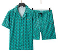 Lacoste Turquoise Geometric Print Shirt & Shorts Set