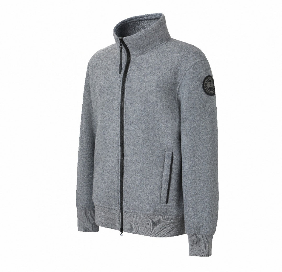 Canada Goose Grey Wool Zip-Up Jacket