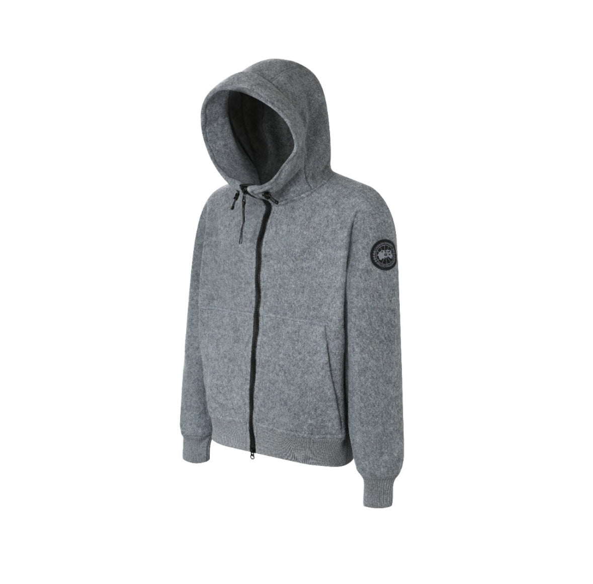 Canada Goose Grey Wool Zip-Up Hoodie