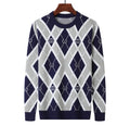 Gucci GG Diamond Pattern Navy & Grey Sweater