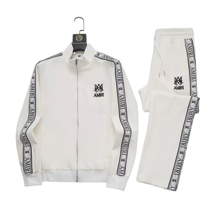 Tuta bianca con nastro logo Amiri