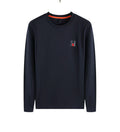 Hermes Navy Logo Long Sleeve T-Shirt