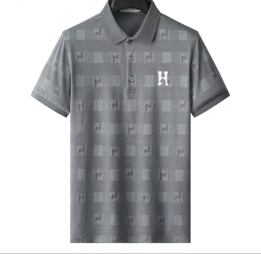 Hermès Patterned Grey Polo