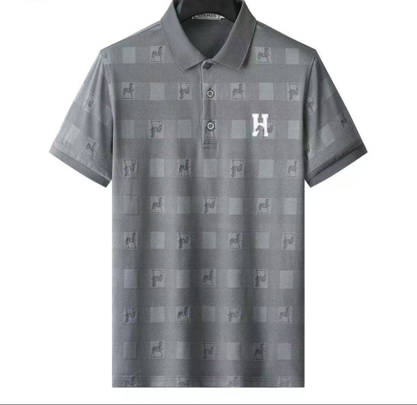Hermès Patterned Grey Polo