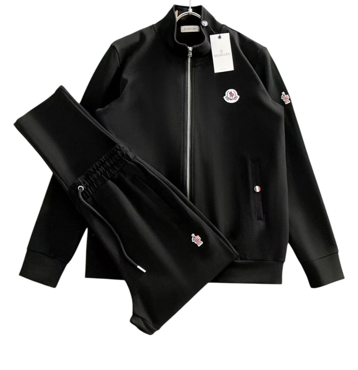 Moncler Black Logo Track Jacket & Pants Set