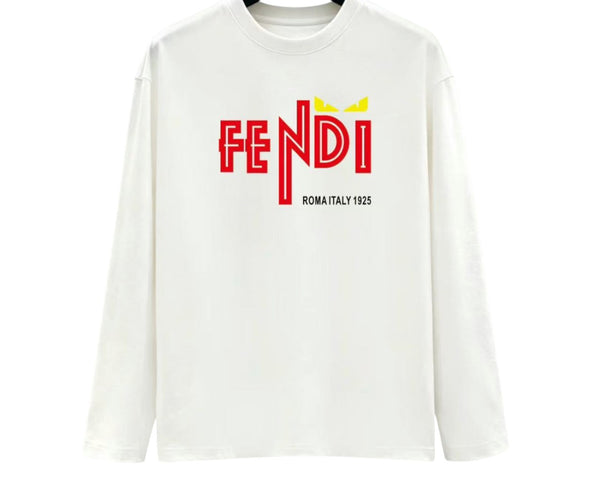 Fendi White Roma Logo Long Sleeve T-Shirt