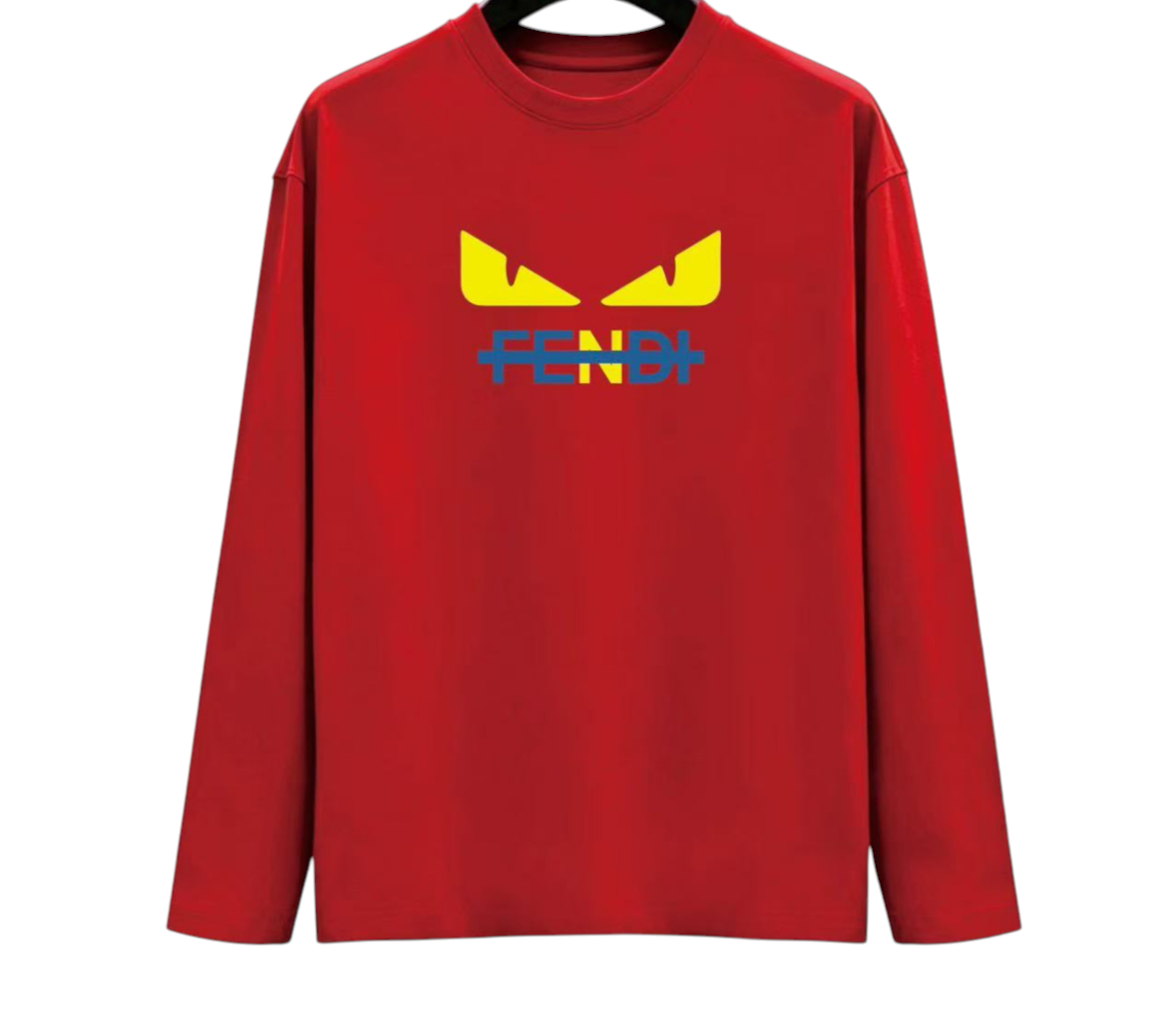 Fendi Red Eyes Logo Long Sleeve T-Shirt