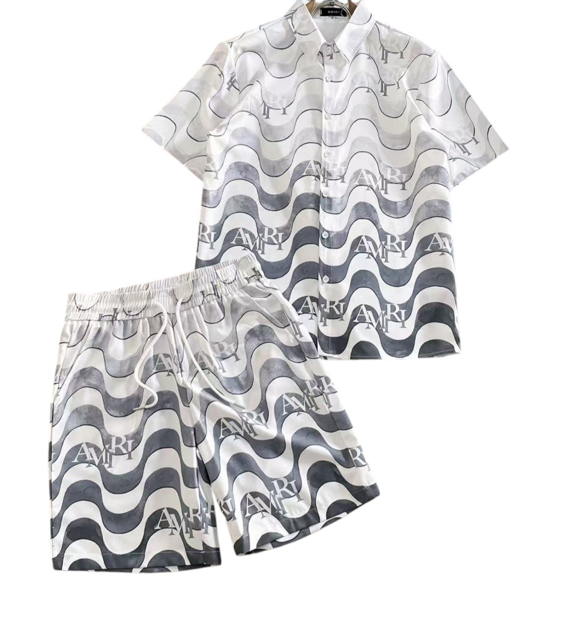 Amiri Wave Logo T-Shirt & Shorts Set
