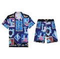 Versace Baroque Blue Shirt & Shorts Set