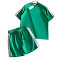 Dolce & Gabbana Green Logo Tape T-Shirt & Shorts Set