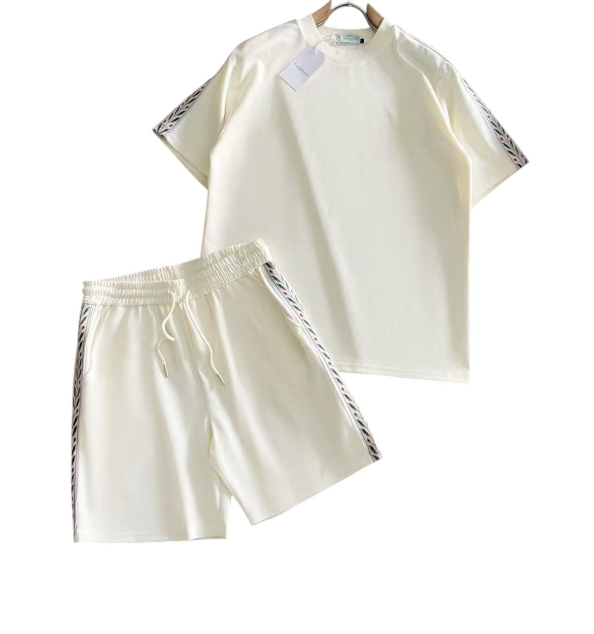 Dolce & Gabbana White Logo Tape T-Shirt & Shorts Set