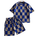 Louis Vuitton Blue Damier Mesh T-Shirt & Shorts Set