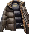 Burberry Check Lined Brown Puffer Jacket