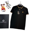 Versace Gold Greca Black Polo Shirt