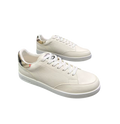 Burberry Leather Sneakers – White with Check Heel Detail
