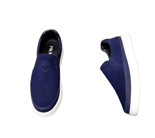 Sneaker slip-on in camoscio Prada – Blu navy