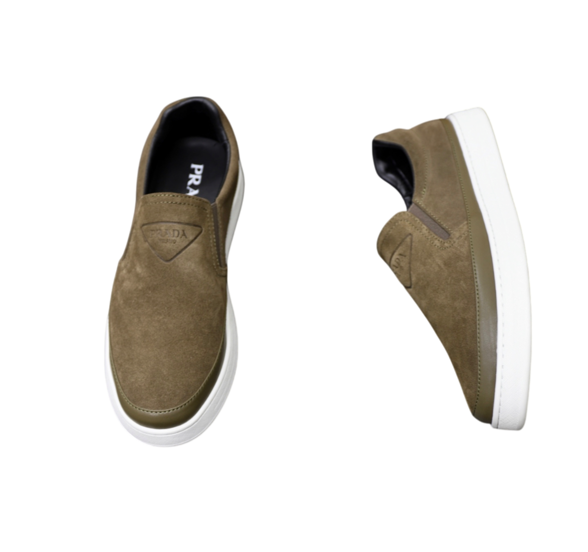 Prada Suede Slip-On Sneakers – Brown