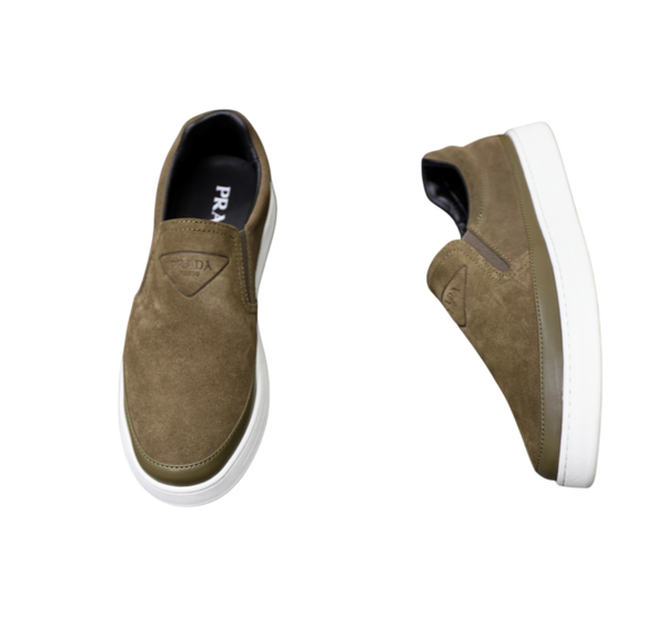 Sneakers slip-on in suede Prada – marroni