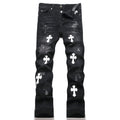 Chrome Hearts Cross Patch Black Jeans