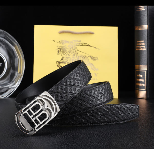 Burberry Monogram Motif Belt – Black/Silver