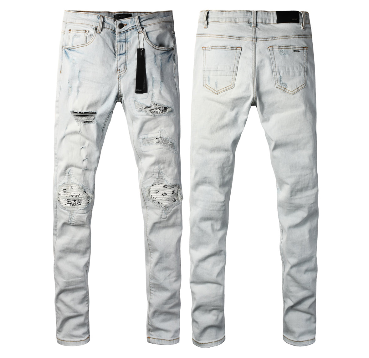 Amiri MX1 Distressed Jeans – White