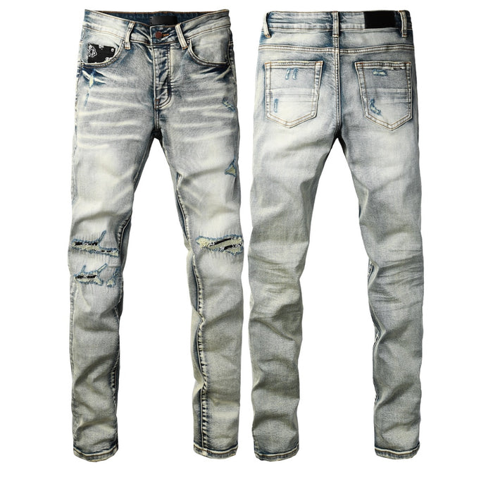 Jean Amiri Thrasher usé – Bleu clair