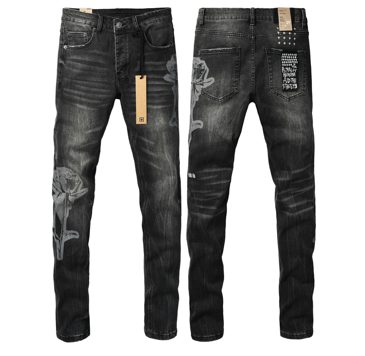 Ksubi Black Floral Graphic Jeans