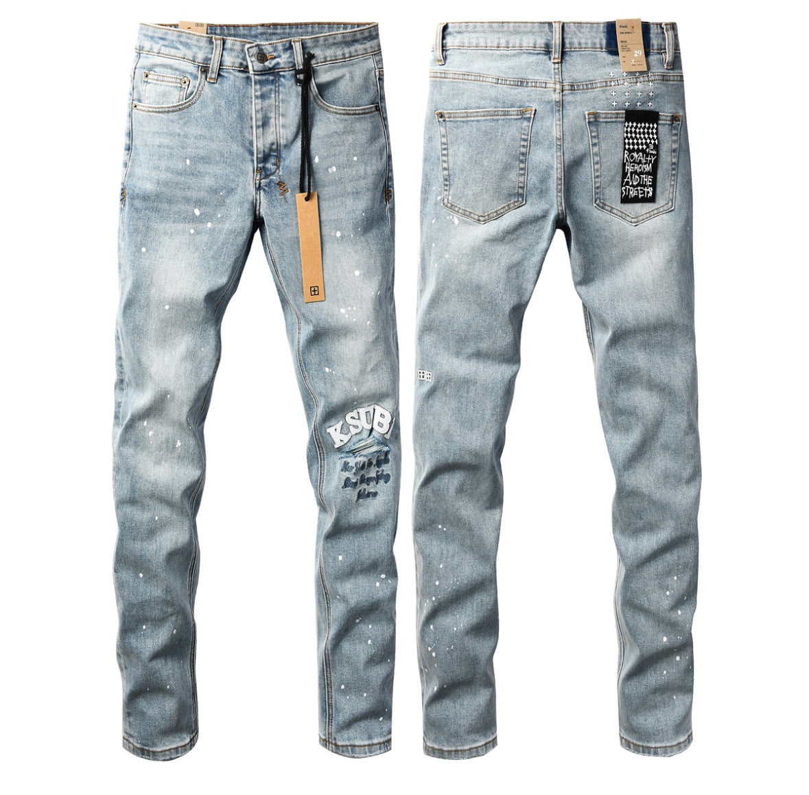 Ksubi Light Blue Paint Splatter Jeans