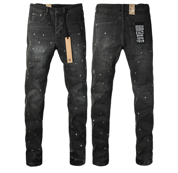 Jeans Ksubi con stampa a croci nere