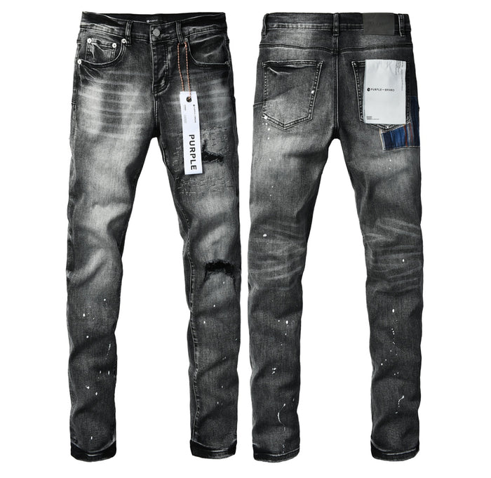 Purple Brand Black Washed Paint Splatter Jeans