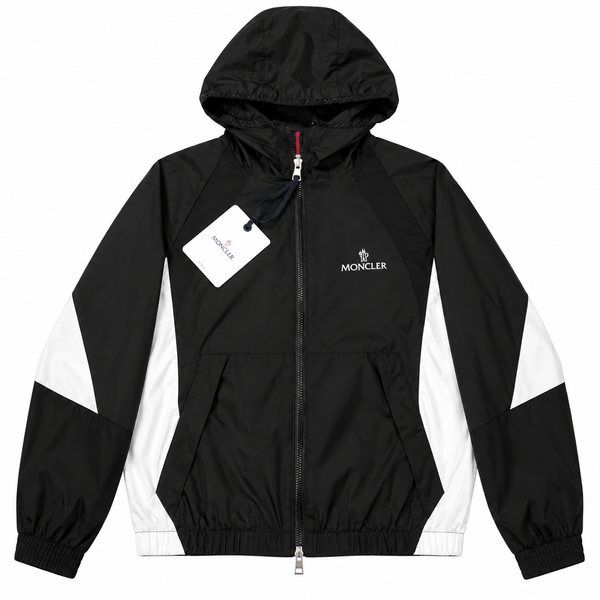 Veste à capuche Moncler noire et blanche