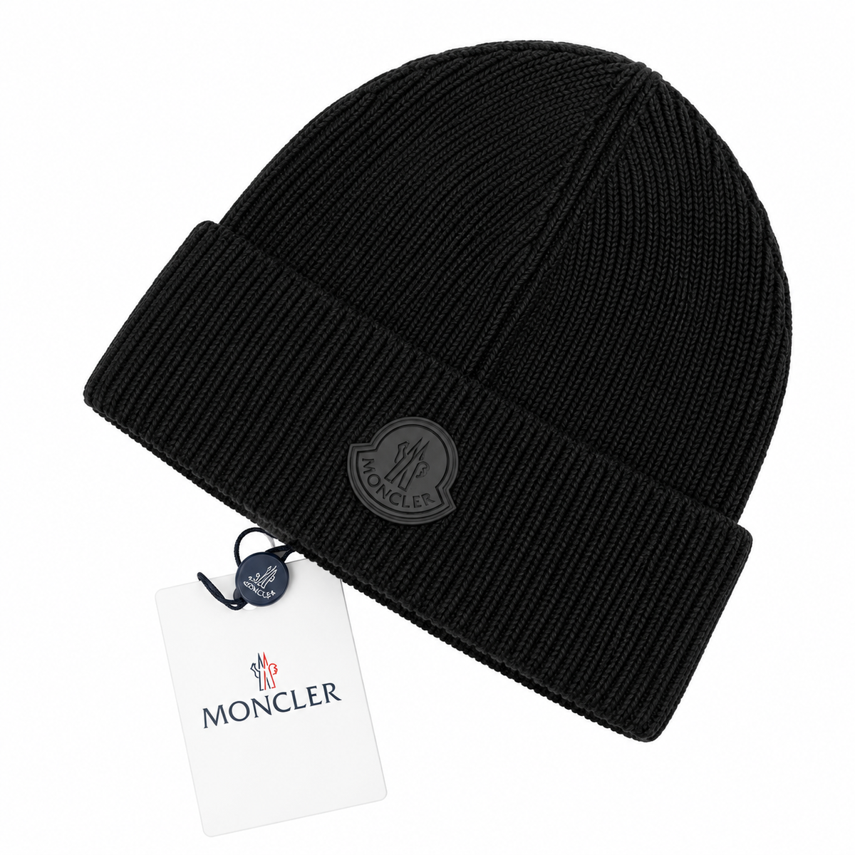 Moncler Ribbed Beanie Black