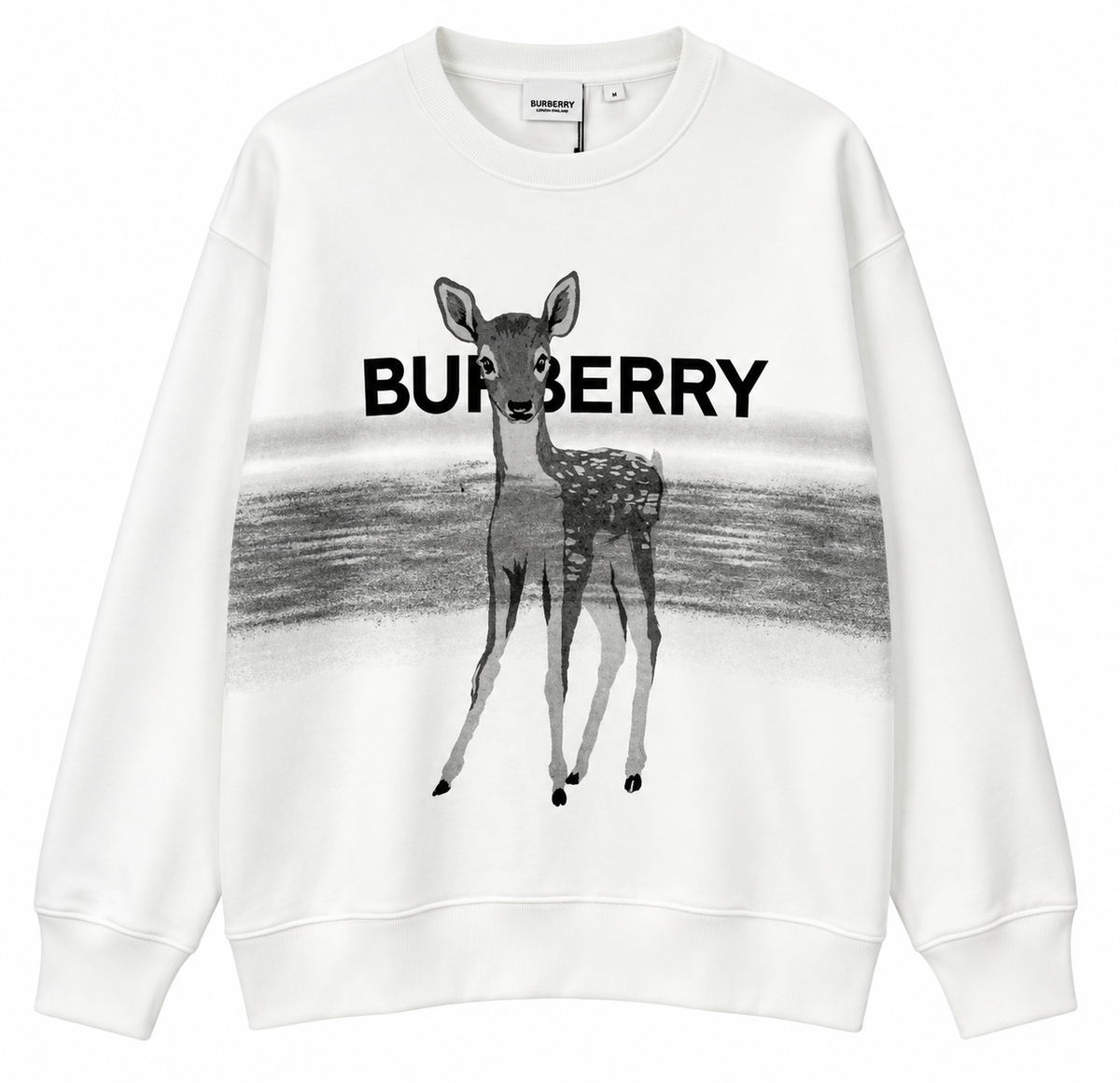 Burberry Deer Graphic Logo Sweatshirt – White