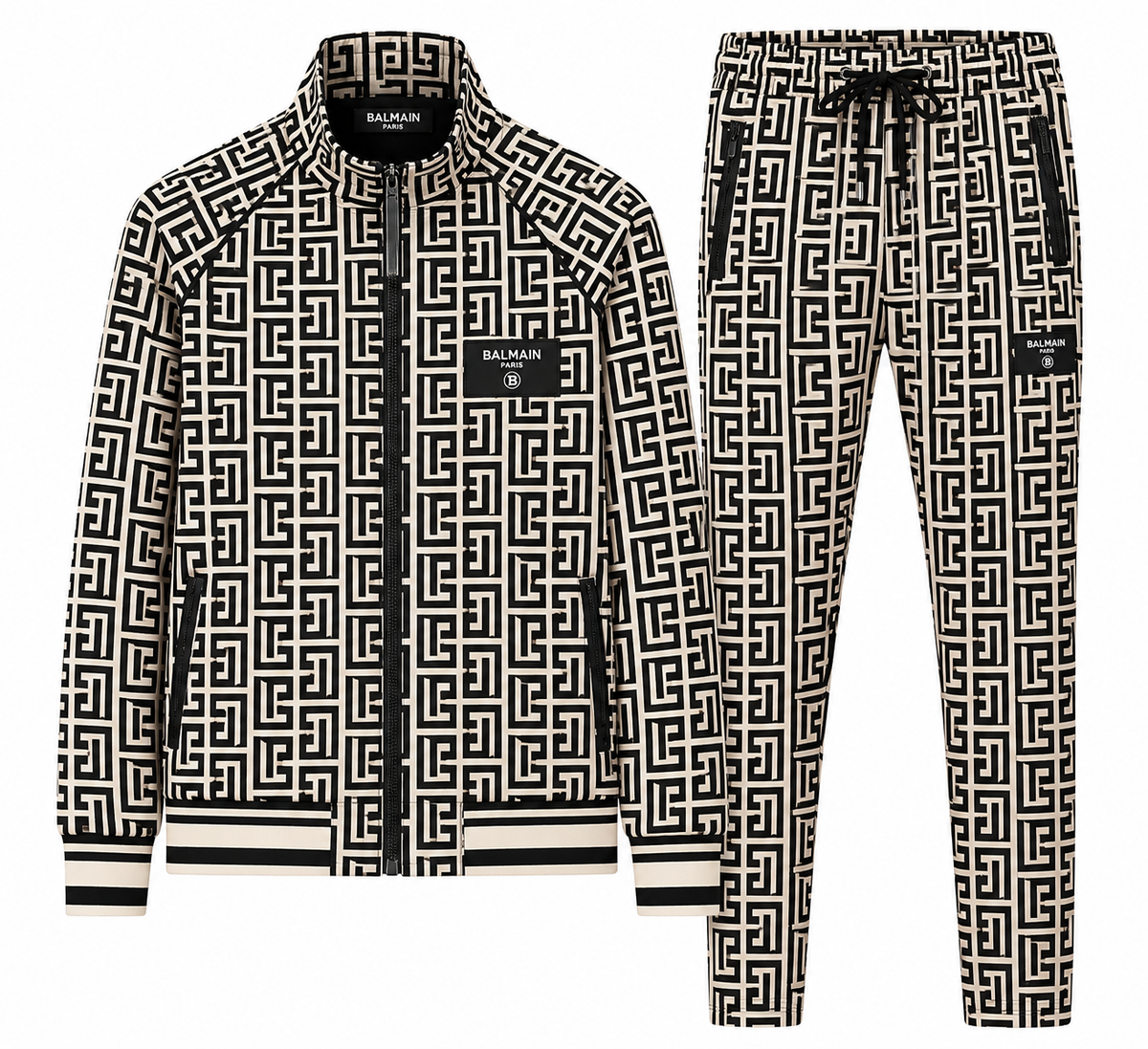 Balmain Paris Monogram Tracksuit – Black/Cream