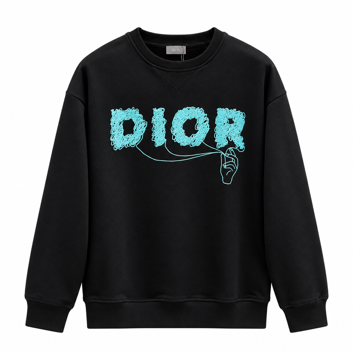 Dior Scribble Logo Crewneck – Black