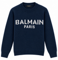 Balmain Paris Logo Knit Sweater – Navy/White