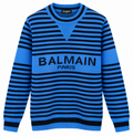 Balmain Striped Knit Sweater – Blue/Black