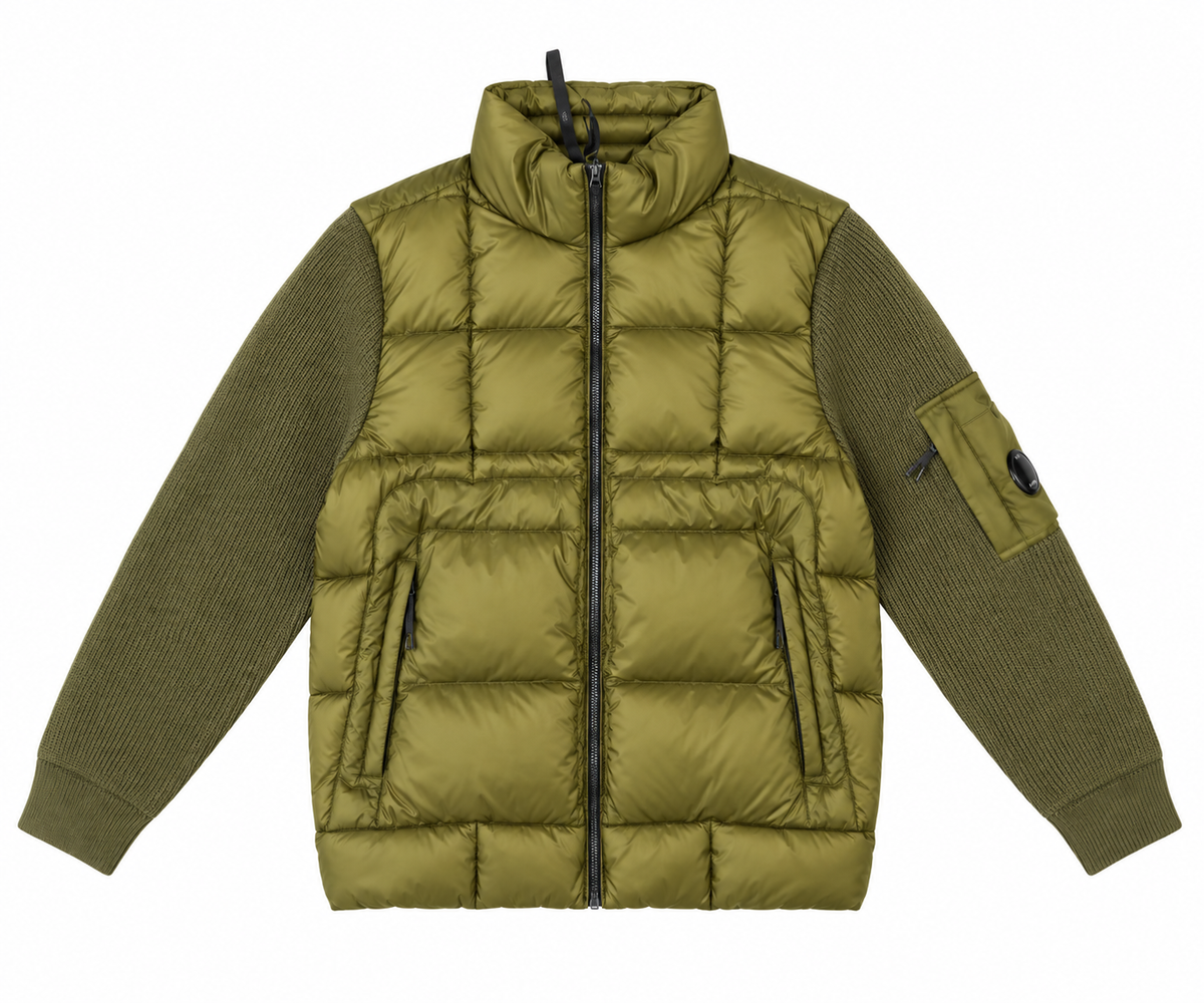 C.P. Company Goggle Hooded Padded Jacket – Dusty Olive