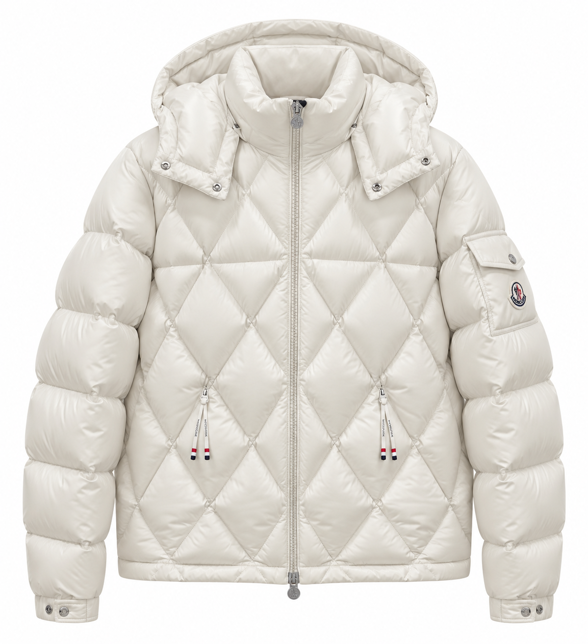 Moncler Diamond-Quilted Puffer Jacket – White