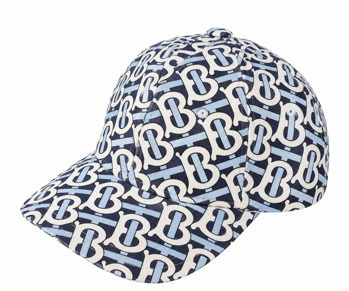 Burberry Monogram B Cap – Navy/White