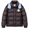 Moncler Puffer Jacket – Dark Brown/Light Blue
