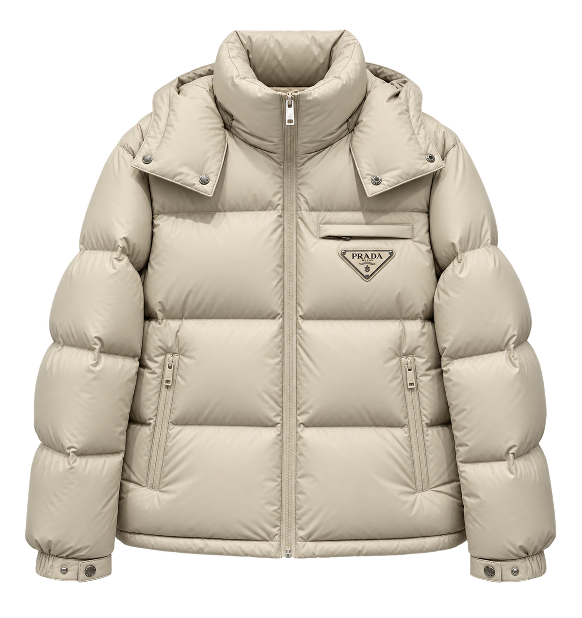 Prada Re-Nylon Puffer Jacket – Beige