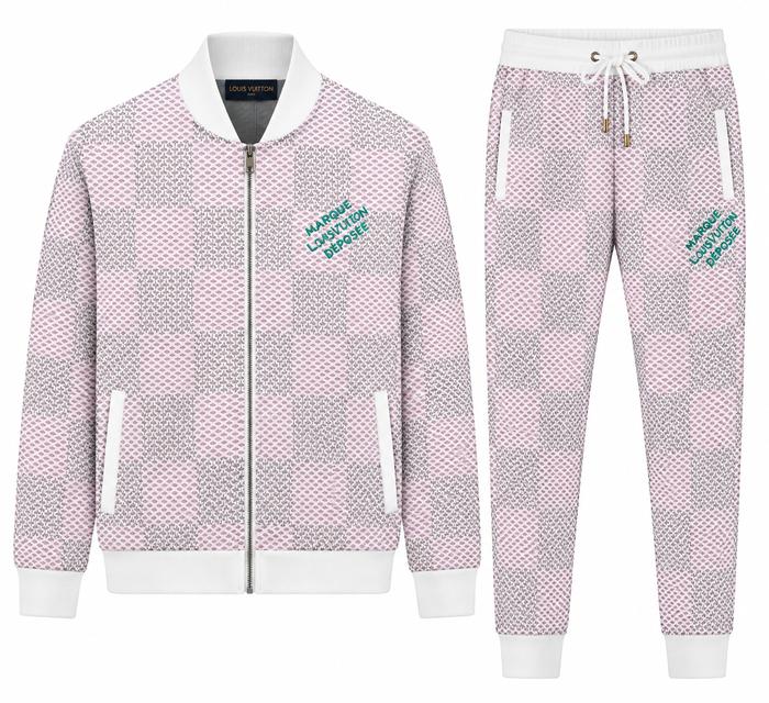Tuta sportiva Louis Vuitton Monogram – bianco/rosa