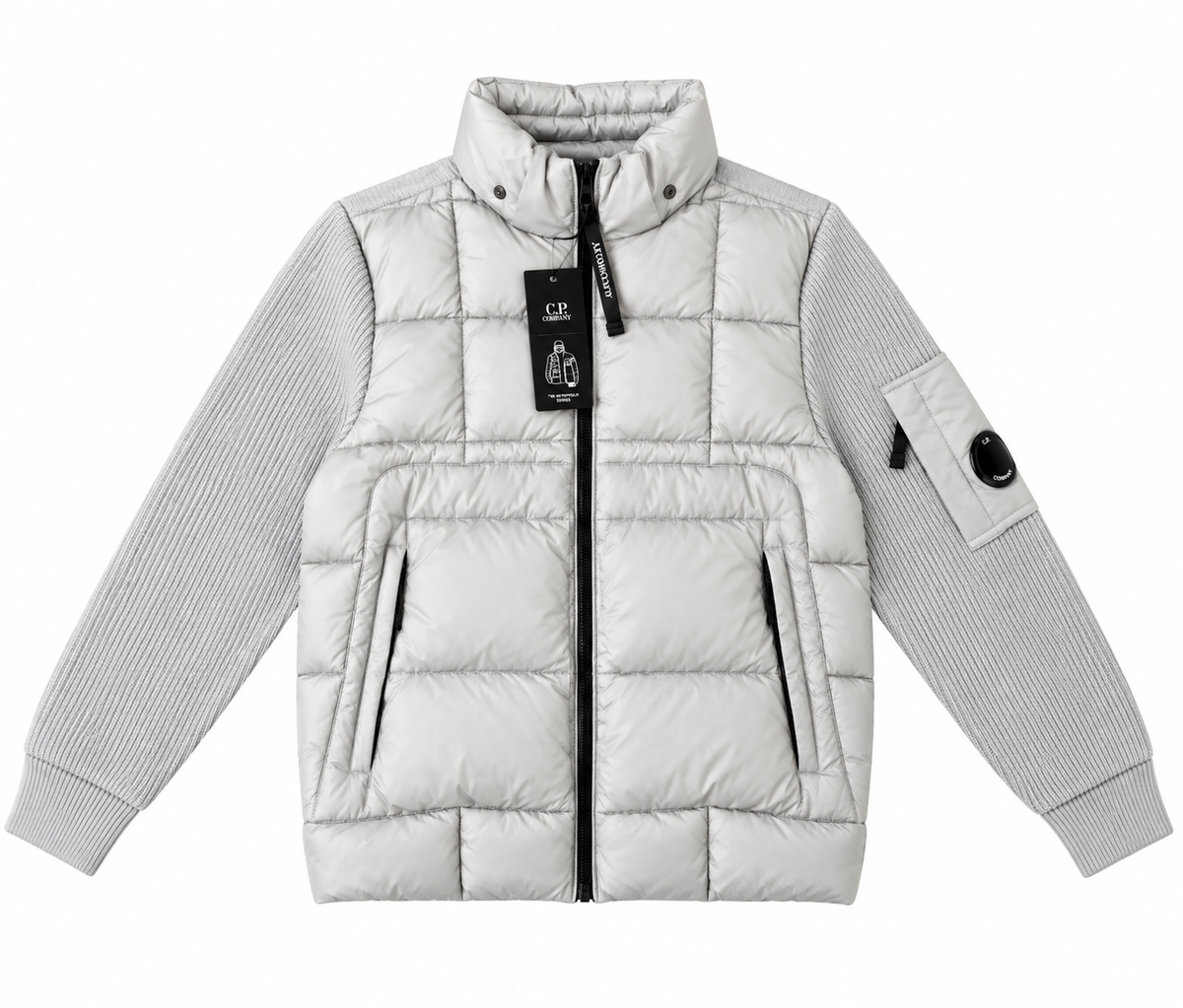 C.P. Company Goggle Hooded Padded Jacket – White