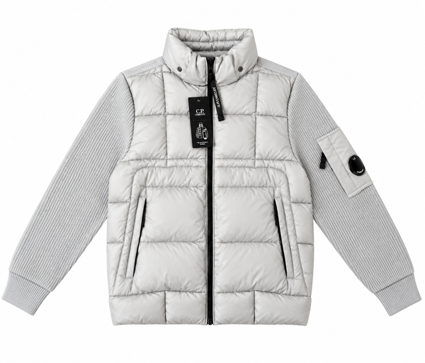 Veste matelassée à capuche et lunettes C.P. Company – Blanc